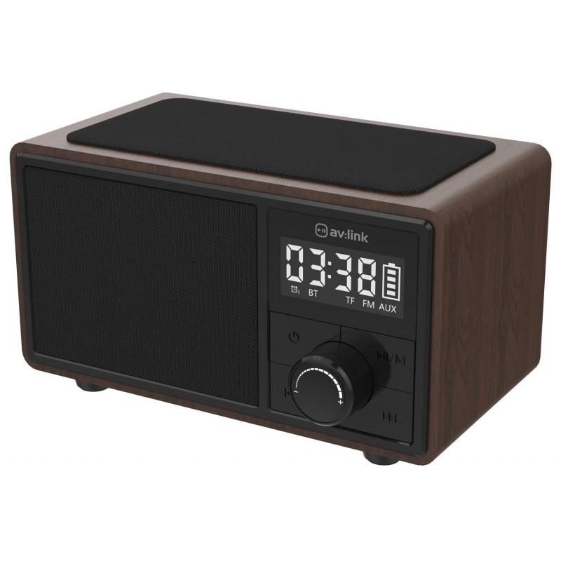 Bluetooth Speaker with Clock Radio and Wireless Charging Plate