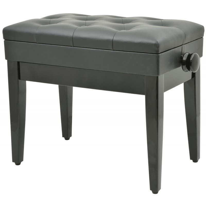Piano bench with storage - black