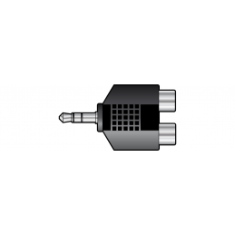 Adaptor 3.5mm Stereo Jack Plug - 2 RCA Phono Sockets
