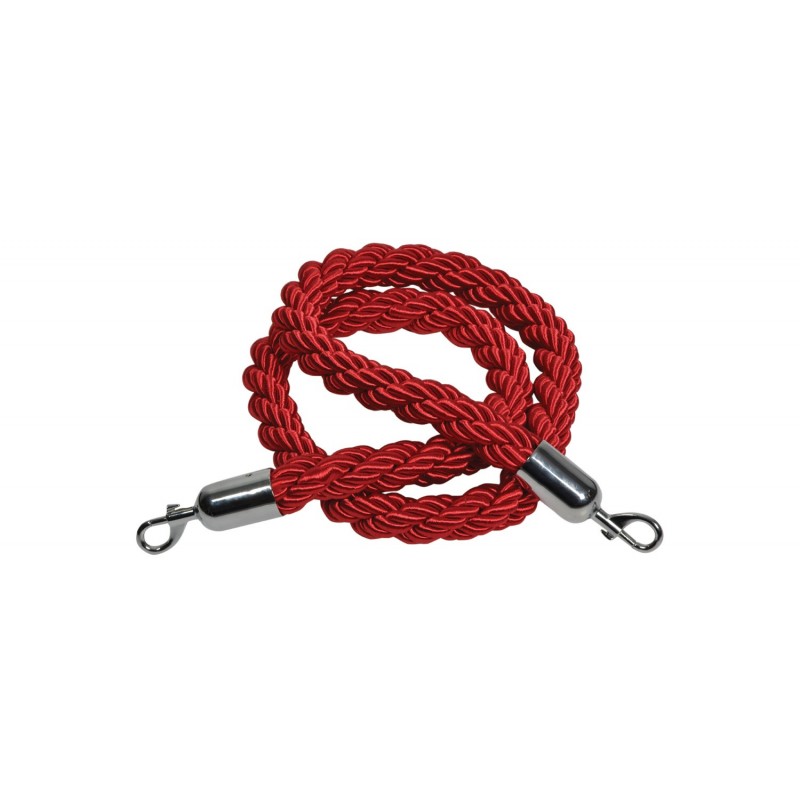 Twisted Red Security Rope with Hooks 1.5m
