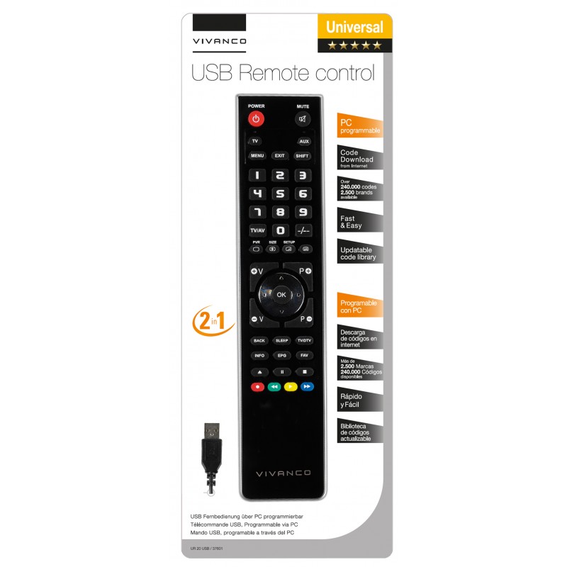 Universal Remote Control 2in1, PC programmable