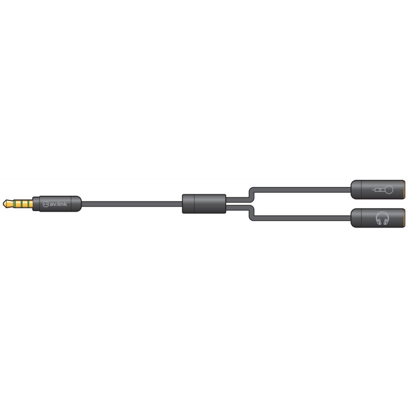3.5mm Stereo Jack Plug to Headphone and Microphone Jack Sockets